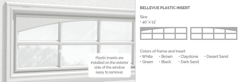 Bellevue Plastic Garage Door Glass Insert