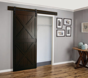 Acme Barn Doors Continental Double X Design in Wood Grain with Dark Stain