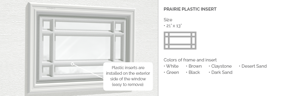 Prairie Plastic Garage Door Glass Insert