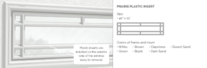 Prairie Plastic Garage Door Glass Insert