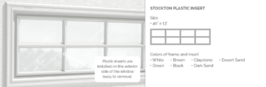 Stockton Garaga garage door plastic window insert