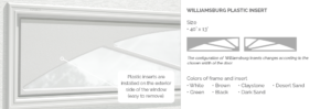 Williamsburg Garaga garage door plastic window insert