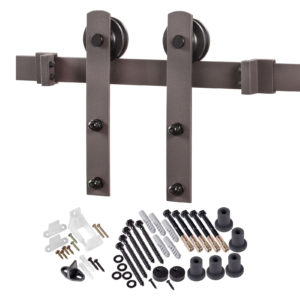 Bronze Interior Barn Door Hardware Straight Strap Kit