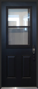 Prefinished Black Venting Door with Black Jambs by Doorsmith