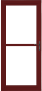 Larson 146 Full View Cranberry Screen Away Door with Aged Bronze Handle