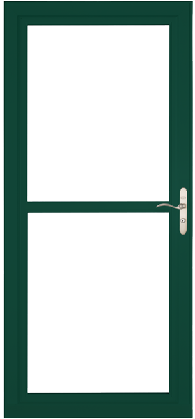 Larson 146 Full View Green Screen Away Door with Brushed Nickel Handle